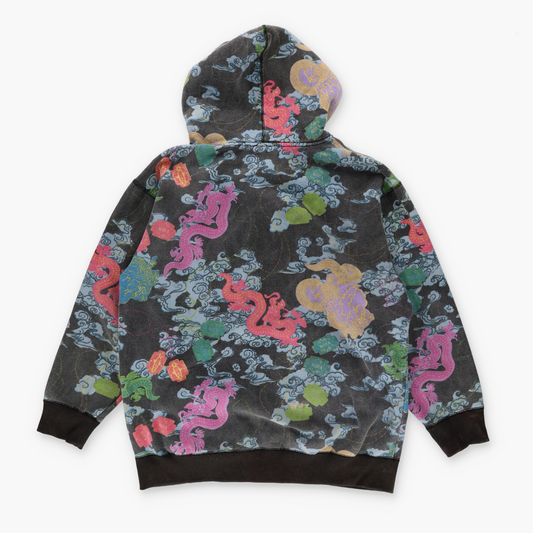 AVERIX 'Lucky Dragon' Y2K Full Zip Hoodie Sweatshirt (XXL)