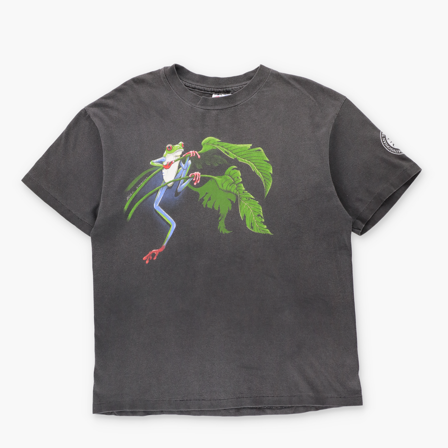 HANES 'USA Made' 1991 Vintage Frog Leaf Graphic Animal T-Shirt (M)