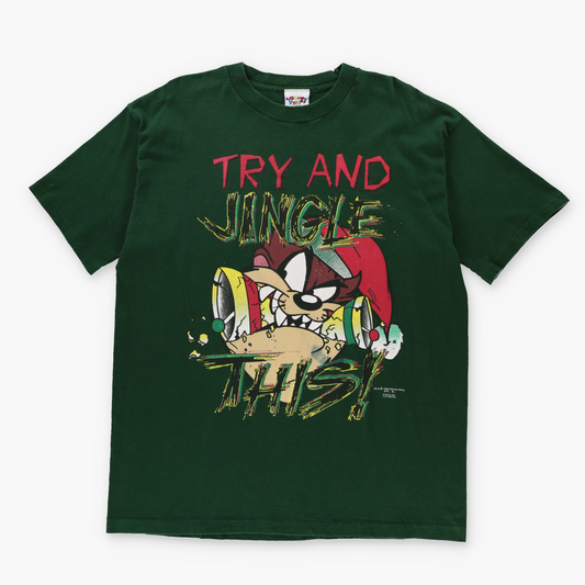 1995 LOONEY TUNES Warner Brothers Taz 'Try & Jingle This' T-Shirt (L)