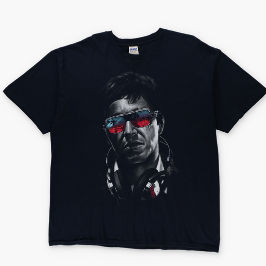 Scarface Al Pacino Tony Montana Sunglasses Graphic Cotton Black T-Shirt (L)