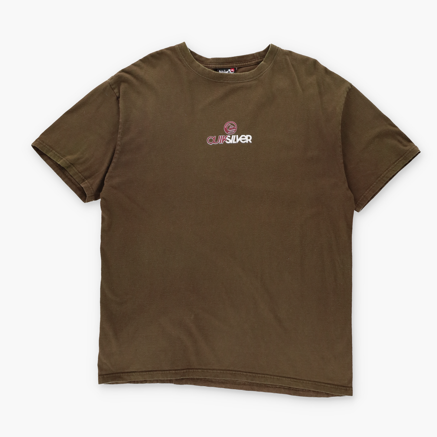 QUIKSILVER Vintage Brown Spell-Out Logo Surf T-Shirt (M-L)