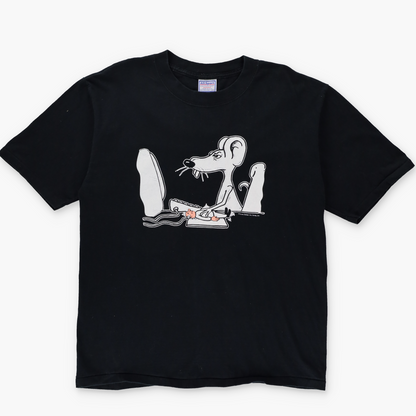 Vintage 'USA Made' Rat Mouse Computer Single Stitch Funny T-Shirt (L)