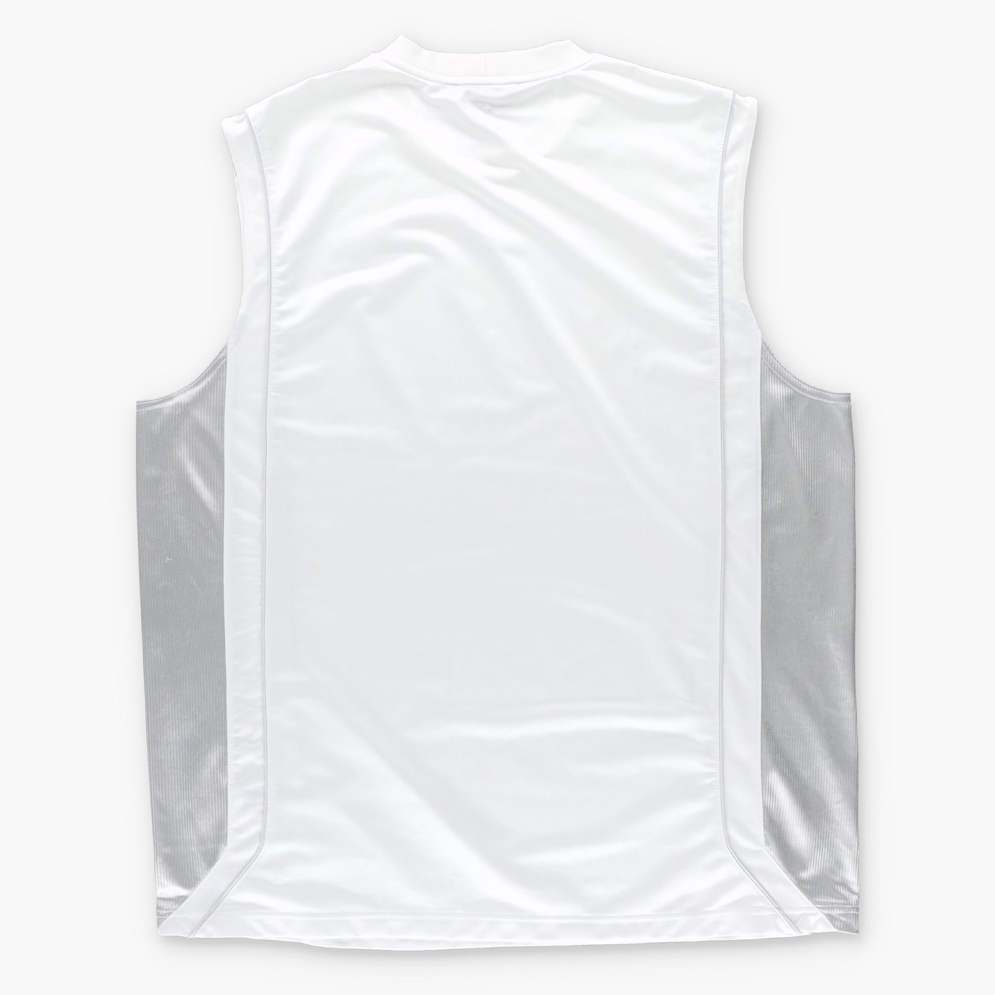 Vintage NIKE White & Silver Embroidered Swoosh Logo Y2K Tank Top Tee (XXL) Vintage Sole Melbourne