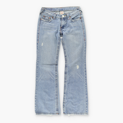 TRUE RELIGION 'Lady Godiva' Embroidered Y2K Jeans USA Made (29)