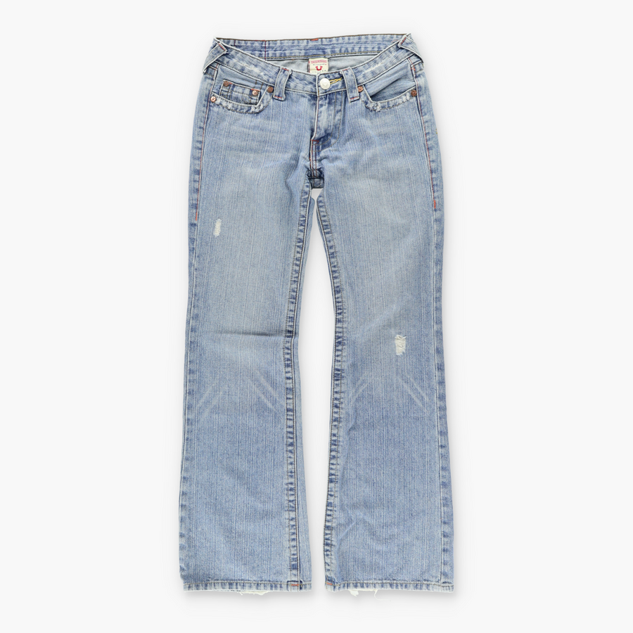 TRUE RELIGION 'Lady Godiva' Embroidered Y2K Jeans USA Made (29)