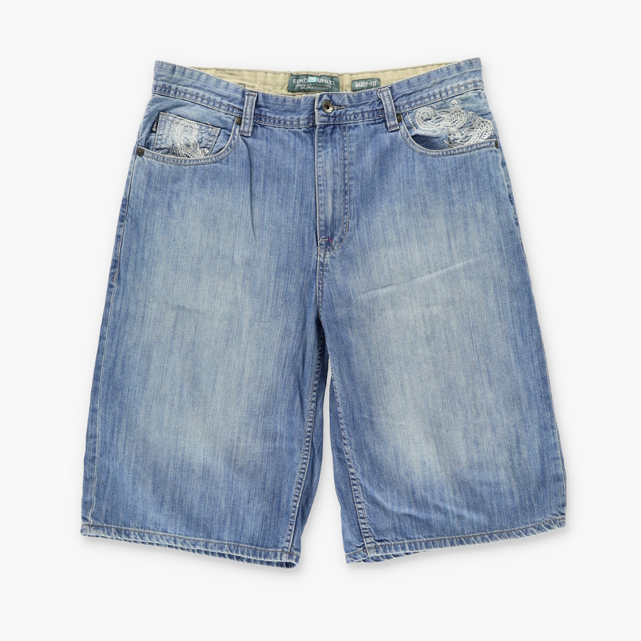 ECKO UNLTD Paisley Embroidered Denim Y2K Jorts Shorts (36)