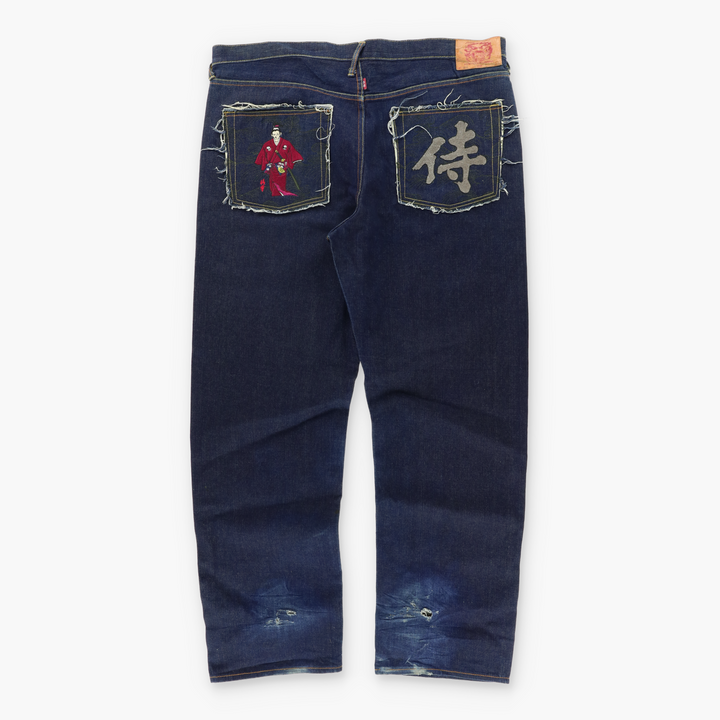 RMC RED MONKEY Embroidered Samurai Y2K Jeans (42)