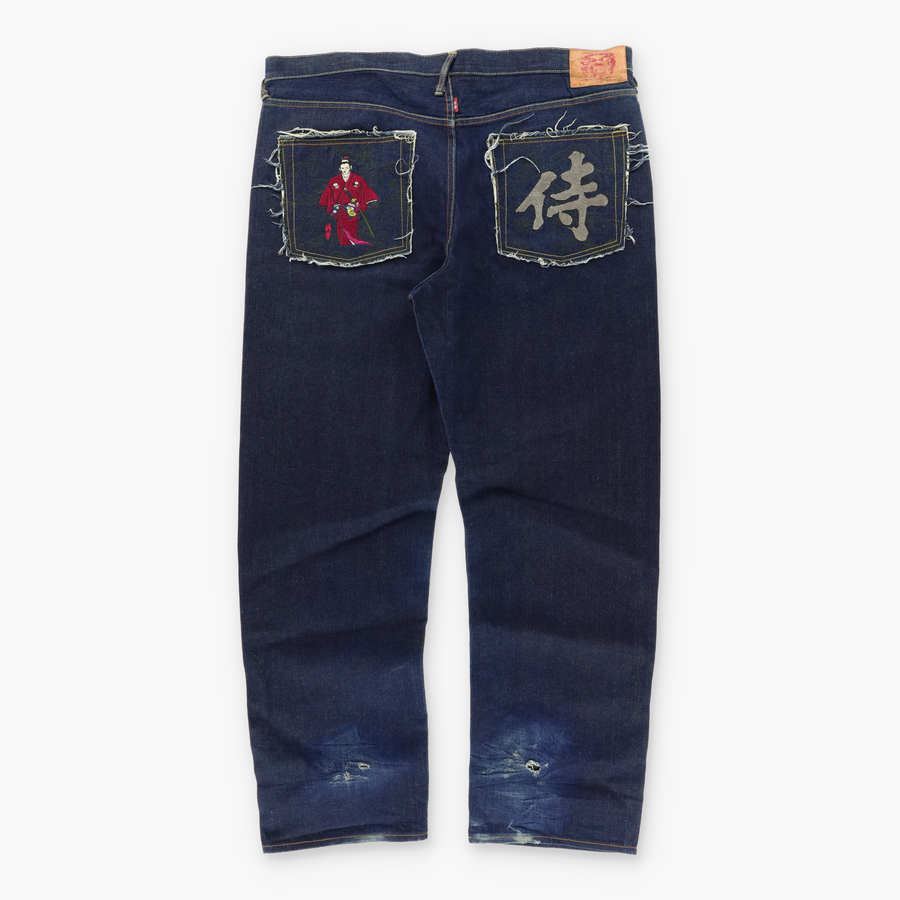 RMC RED MONKEY Embroidered Samurai Y2K Jeans (42)
