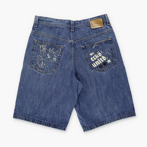 ECKO UNTLD Embroidered Rhino Logo Y2K Jorts Shorts (36)
