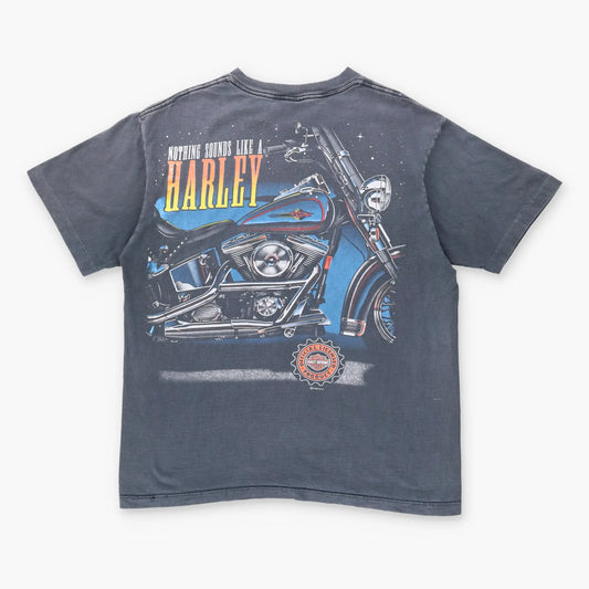 Vintage 1996 HARLEY DAVIDSON Front Pocket USA Made Motorcycle T-Shirt (L)