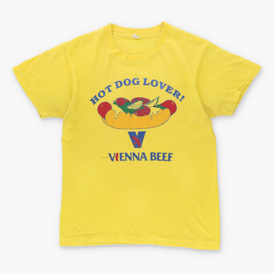 Vintage 'Hot Dog Lover' Vienna Beef Single Stitch Yellow T-Shirt (S) Vintage Sole Melbourne