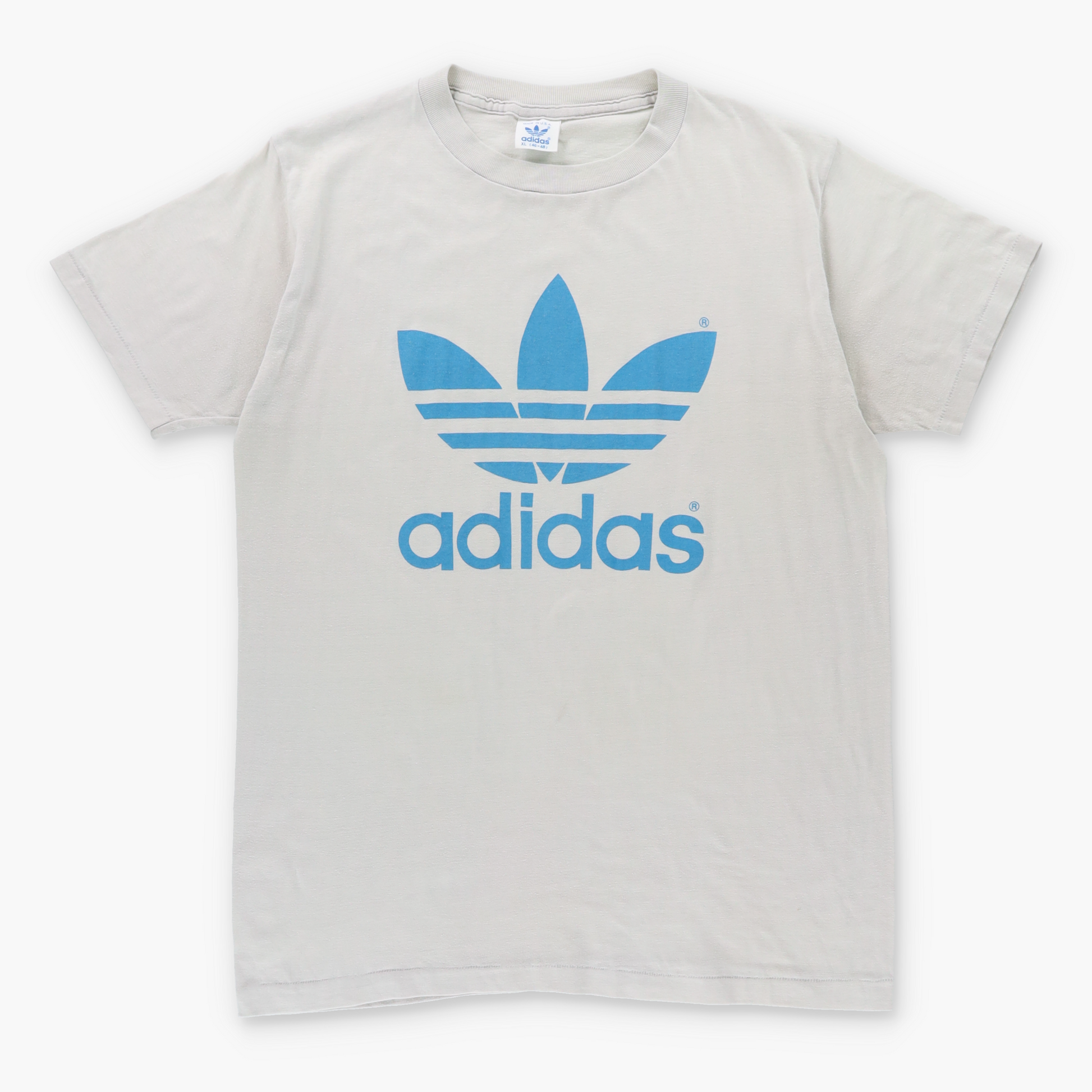 Vintage ADIDAS Trefoil Logo Front Back Single Stitch 50/50 T-Shirt (M-L) Vintage Sole Melbourne