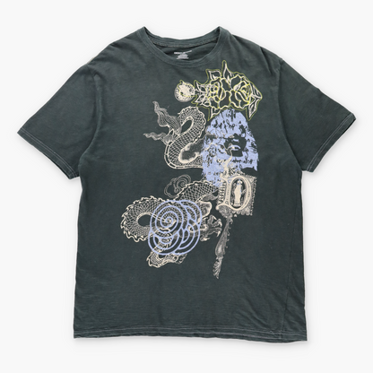 Vintage DKNY JEANS Y2K Dragon Contrast Stitch Grunge Black T-Shirt (XL) Vintage Sole Melbourne