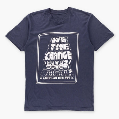 Vintage American Outlaws "We The Change" USWNT Navy Blue Soccer Tee (S TALL)