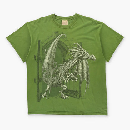 Vintage Castle Dragon THE MOUNTAIN Fantasy Green T-Shirt (XL)