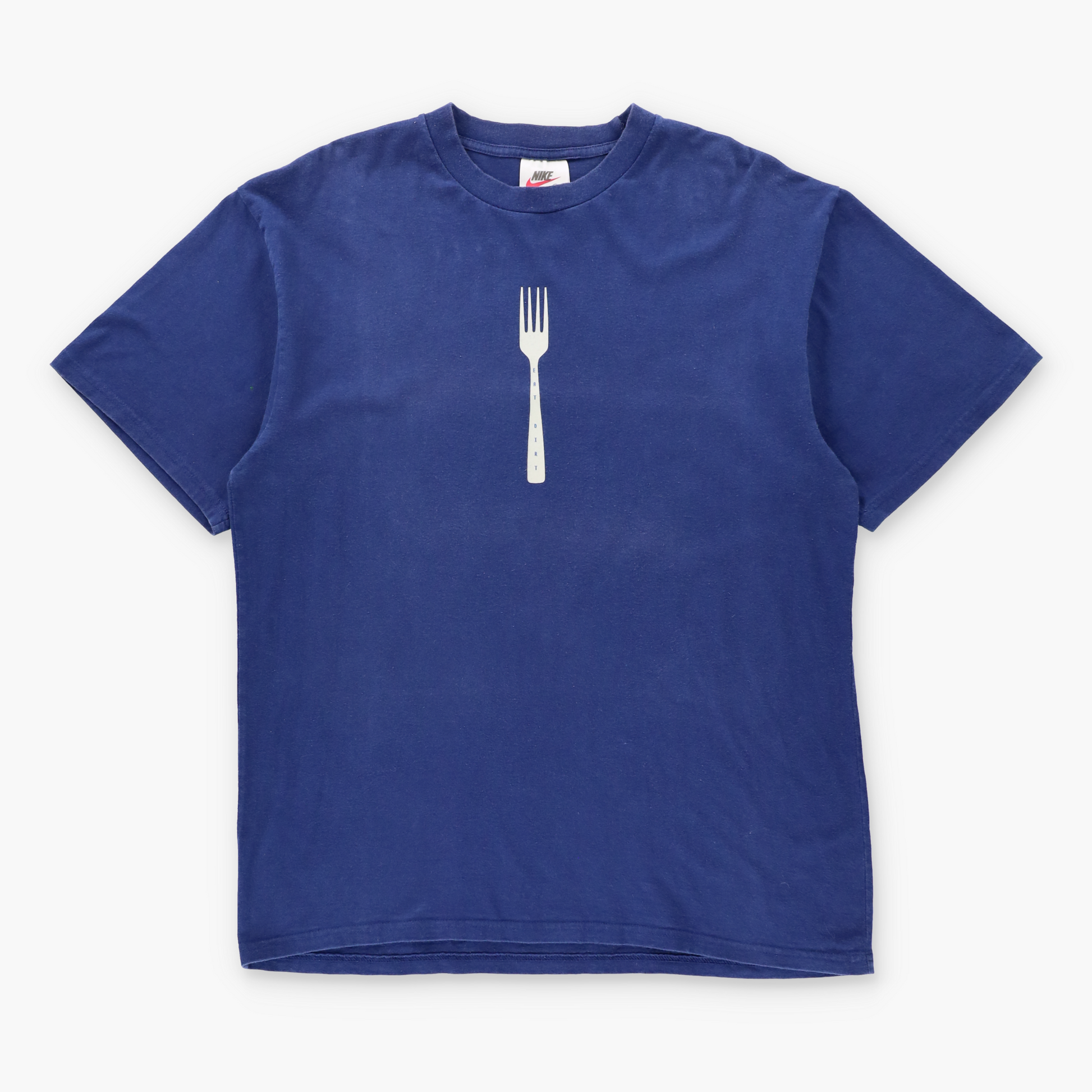 Vintage NIKE ACG "Eat Dirt" Fork Graphic Navy Blue T-Shirt (M) Vintage Sole Melbourne