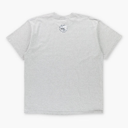 Vintage NIKE Diamond Centre Swoosh Logo Silver Shimmer Graphic Tee (XL)