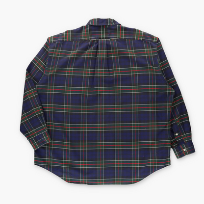 RALPH LAUREN Button Down Blue Plaid Embroidered Logo Big Shirt (XL-XXL)