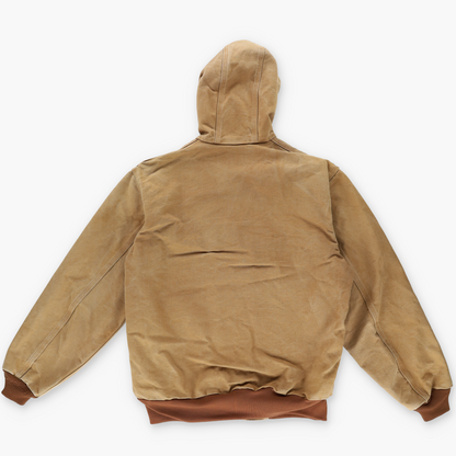 CARHARTT J131 'USA Made' Brown Hooded Zip-Up Canvas Jacket (XL)