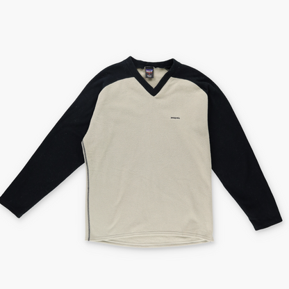 PATAGONIA 'Capilene' USA Made Black & Tan Fleece Sweatshirt (M)
