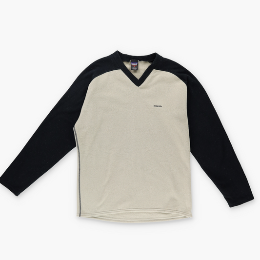 PATAGONIA 'Capilene' USA Made Black & Tan Fleece Sweatshirt (M)