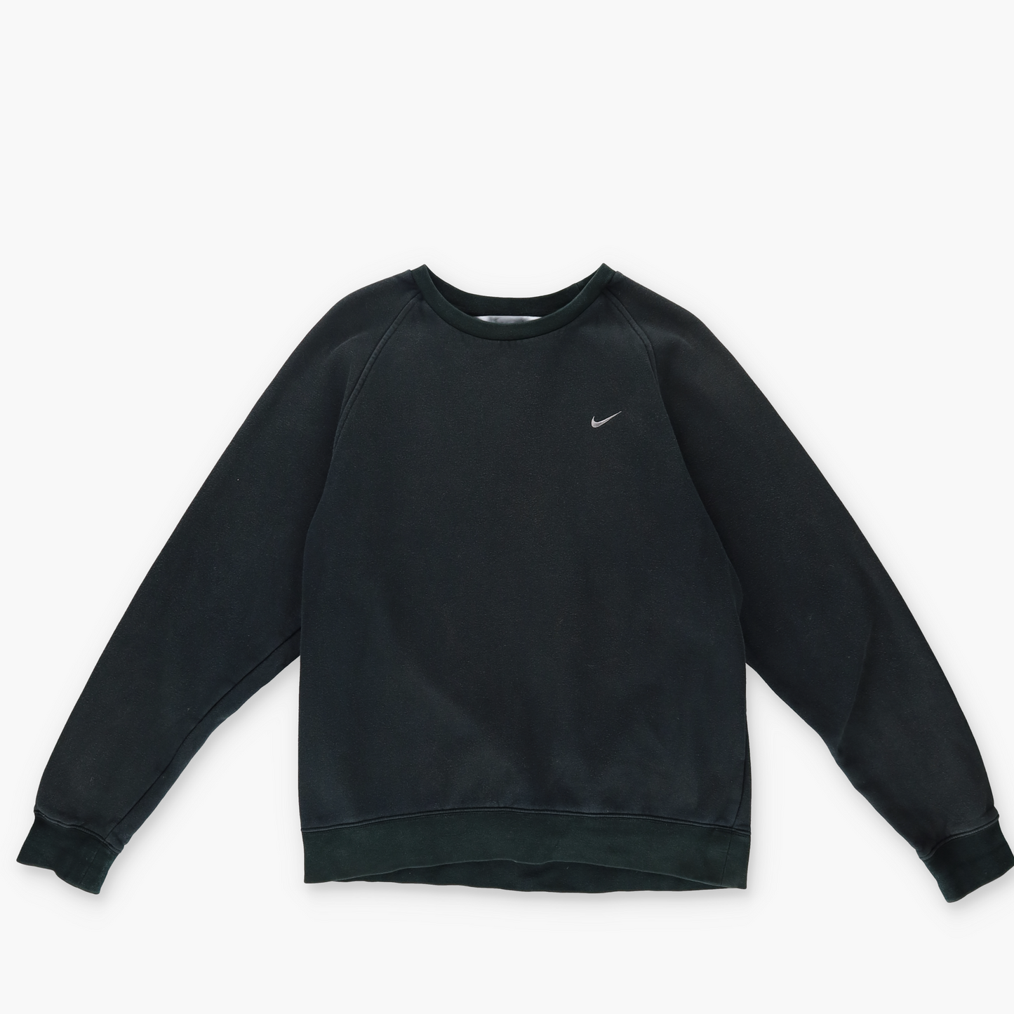 NIKE 90s Embroidered Swoosh Black Crewneck Sweatshirt (S-M)