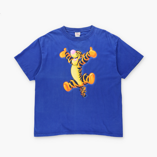 THE DISNEY STORE Bouncing Tigger Graphic Blue USA Made T-Shirt (XL)