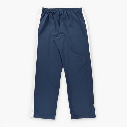 NIKE Navy Blue & White Embroidered Swoosh Logo Side Split Hem Track Pants (M)