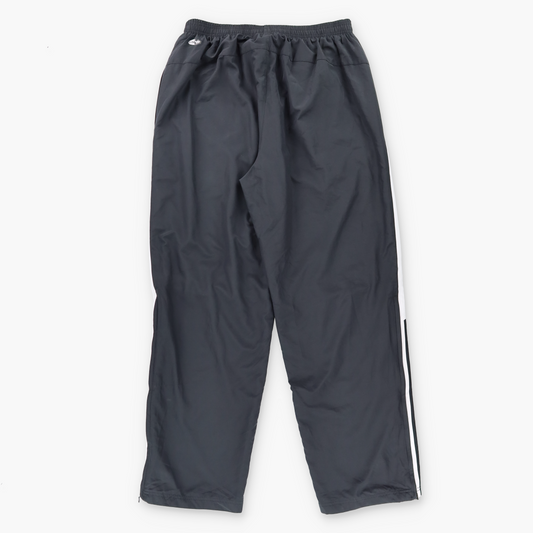 ADIDAS Black & White Embroidered Logo Mesh Lined 'Climaproof' Straight Leg Track Pants (M)