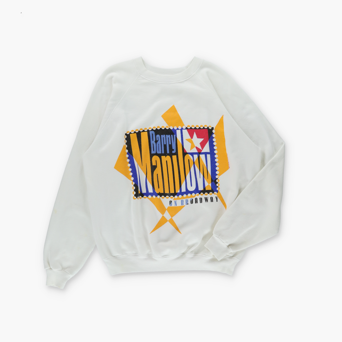 Barry Manilow On Broadway 1985 USA Made HANES White Sweatshirt (XL-XXL)