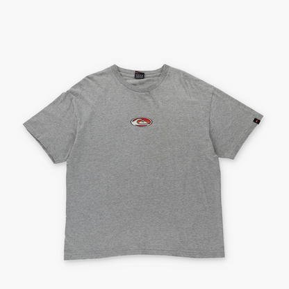 QUIKSILVER 'USA Made' Small Logo Back Graphic Surf Grey T-Shirt (S)