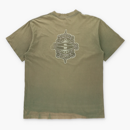 Vintage STUSSY Single Stitch USA Made Distressed Olive Green Tee (XL TALL) ***COCO Vintage Sole Melbourne