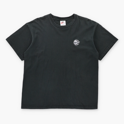 NIKE Embroidered Basketball Swoosh Logo USA Made Black Tee (L) ***COCO Vintage Sole Melbourne