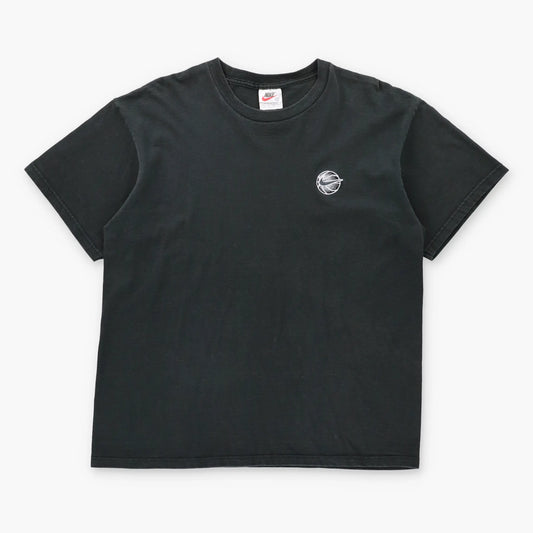 NIKE Embroidered Basketball Swoosh Logo USA Made Black Tee (L) ***COCO Vintage Sole Melbourne
