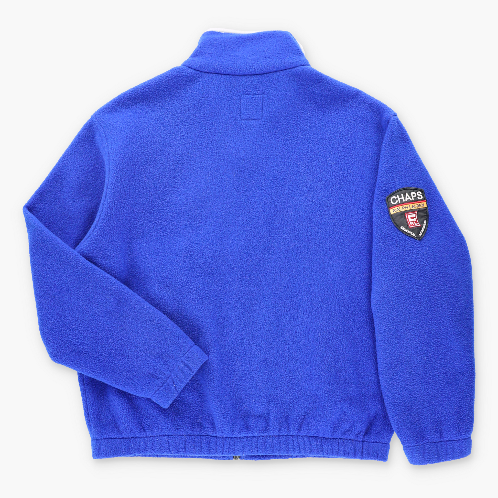 RALPH LAUREN CHAPS "Essential Activewear" Logo Patch Royal Blue Full Zip Fleece Jacket (L) ***COCO Vintage Sole Melbourne