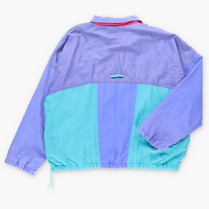 Vintage ADIDAS Teal & Purple Colour Block Pink Embroidered Logo 1/4 Zip Windbreaker Pop Over (XXL-XXXL) ***COCO Vintage Sole Melbourne