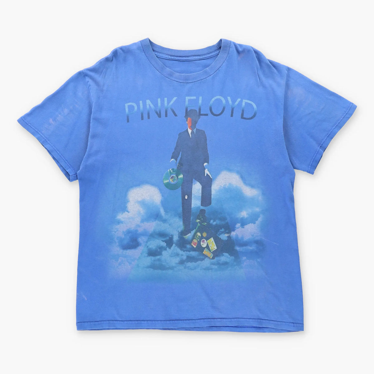 Vintage PINK FLOYD 'Wish You Were Here' Faceless Man Blue Music Band T-Shirt (L-XL)