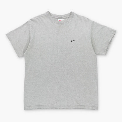 Vintage NIKE Embroidered Swoosh Logo USA Made Grey & Black T-Shirt (M)