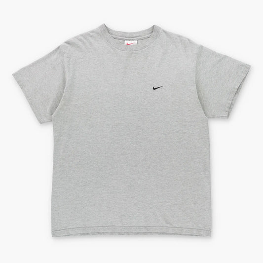 Vintage NIKE Embroidered Swoosh Logo USA Made Grey & Black T-Shirt (M)