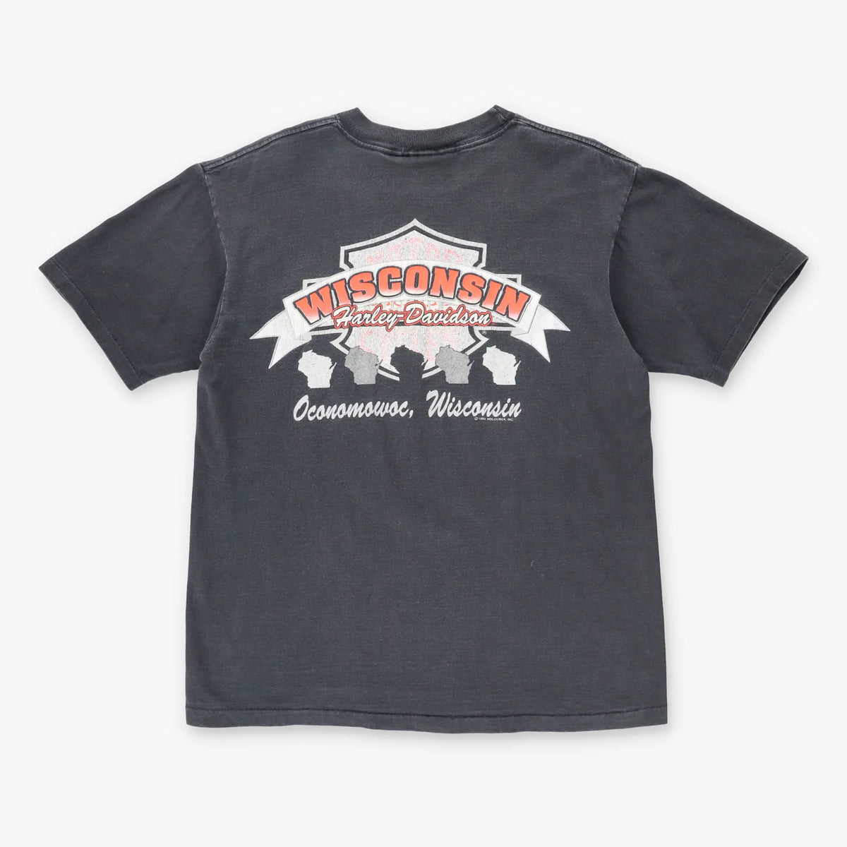Vintage 1994 HARLEY DAVIDSON Single Stitch Boxy Black Motorcycle T-Shirt (S-M)