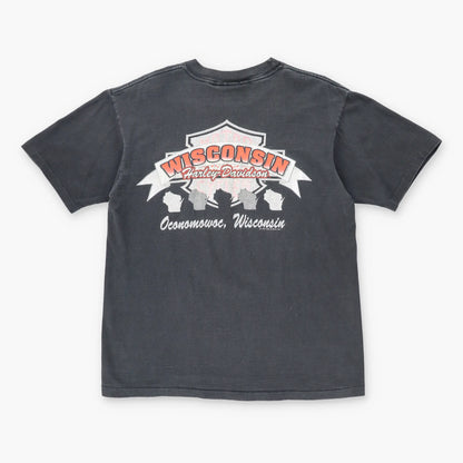 Vintage 1994 HARLEY DAVIDSON Single Stitch Boxy Black Motorcycle T-Shirt (S-M)