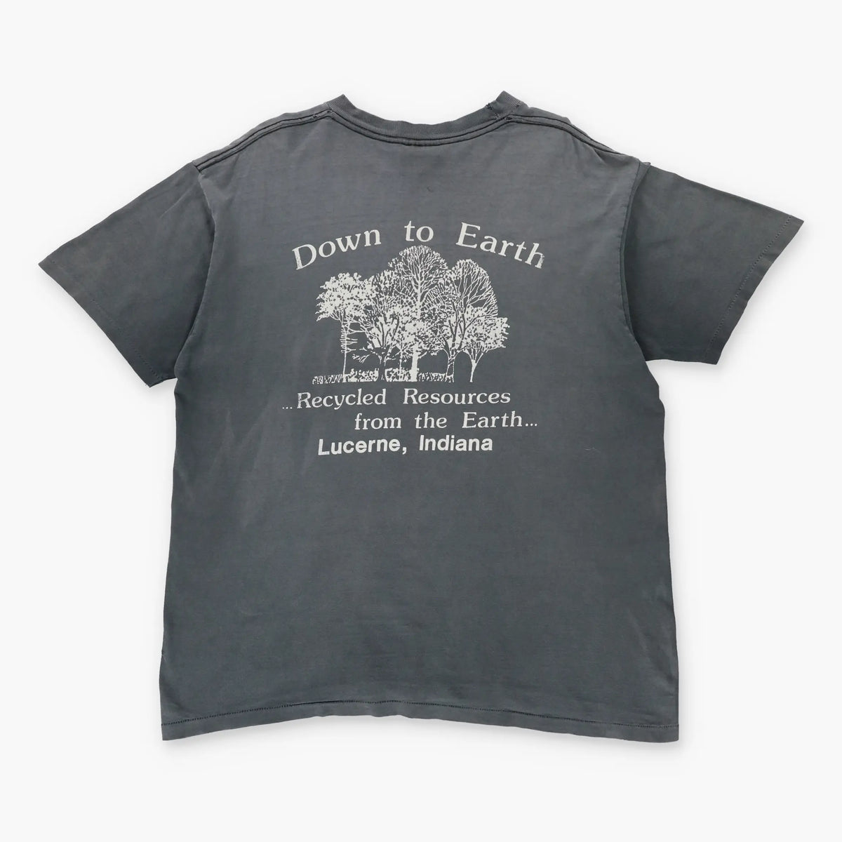Vintage HARLEY DAVIDSON 'Down To Earth' Grey Single Stitch Motorcycle T-Shirt (XL)