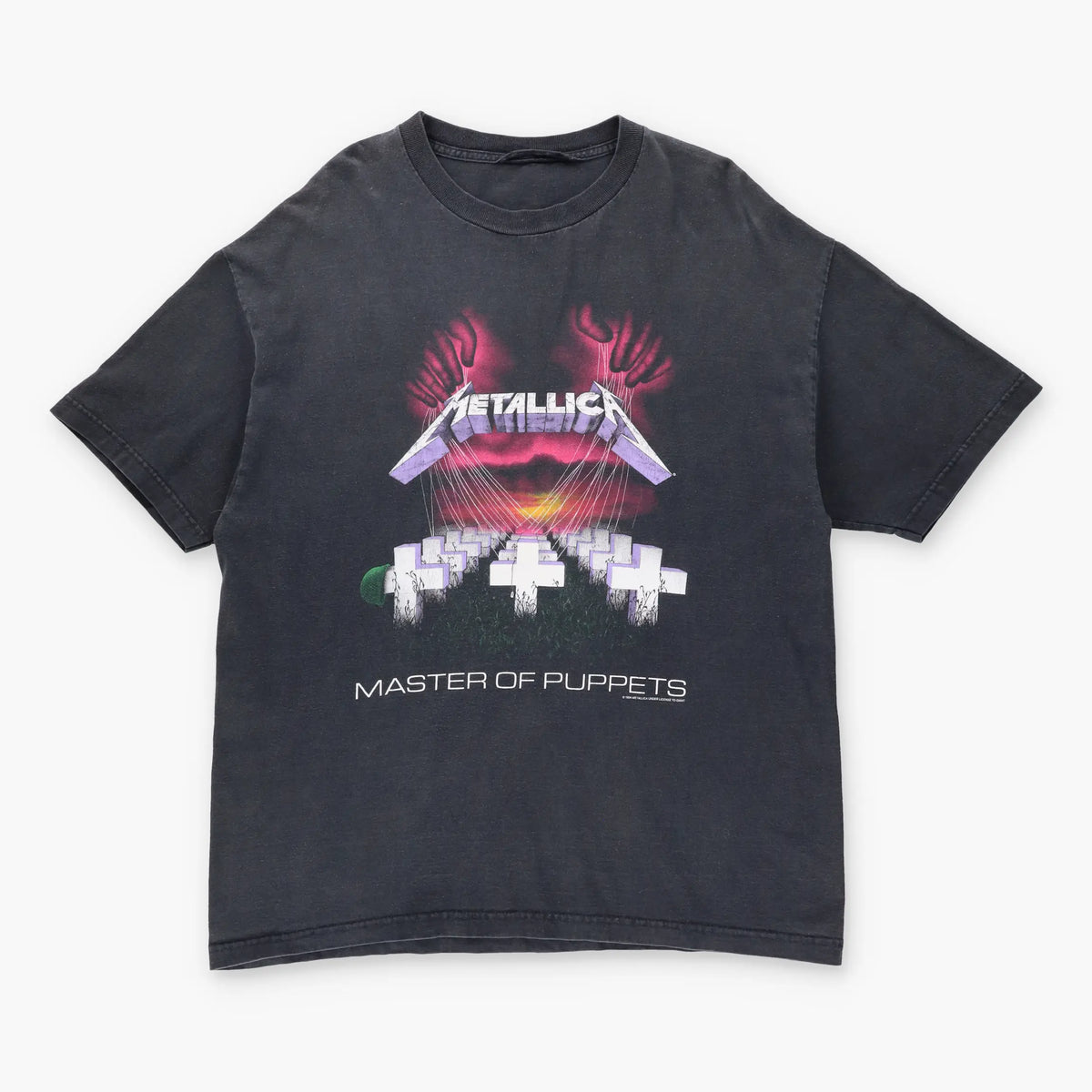 Vintage METALLICA Master Of Puppets Front Back Metal Band Music T-Shirt (XL)