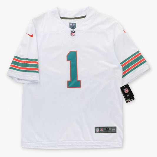 NIKE Miami Dolphins NFL #1 Tua Tagovailoa On Field White Jersey With Original Tags (M-L)