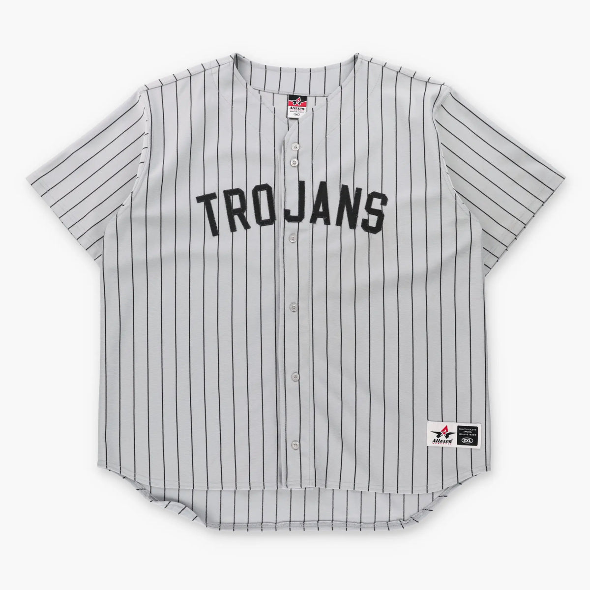 Trojans #0 Westside Mechanical Grey Baseball Jersey (XXL)