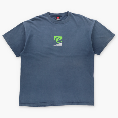 QUIKSILVER Blue & Green Double Sided "Since Seventy" Surfer Tee (L-XL)