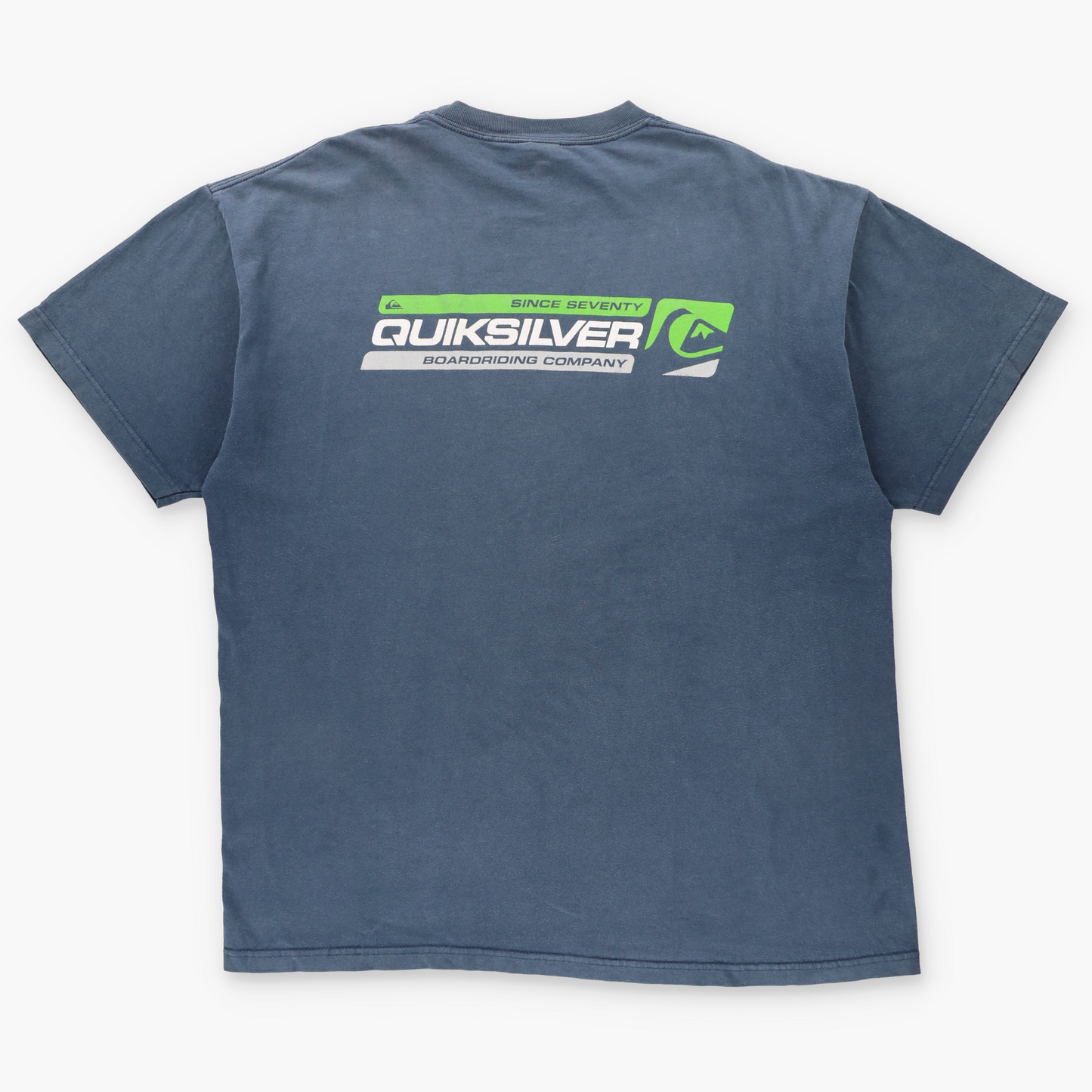 QUIKSILVER Blue & Green Double Sided "Since Seventy" Surfer Tee (L-XL)