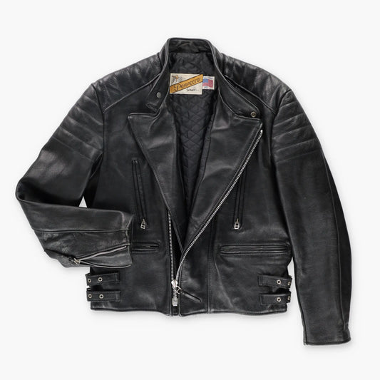Vintage SCHOTT PERFECTO 561 Leather Motorcycle Jacket USA Made (40) - Vintage Sole Melbourne