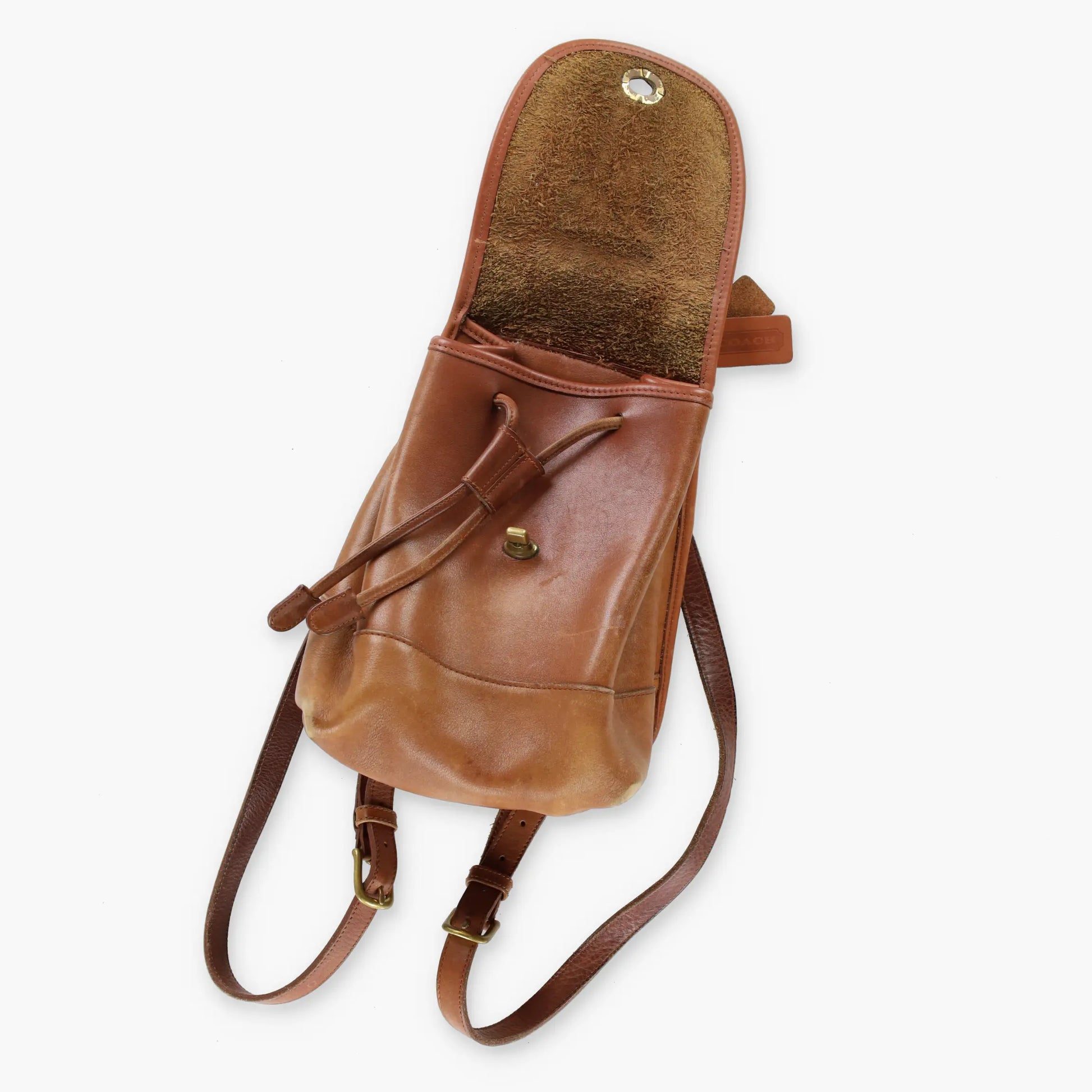 COACH 9960 'Daypack' Brown Leather Turnlock Backpack Bag - Vintage Sole Melbourne