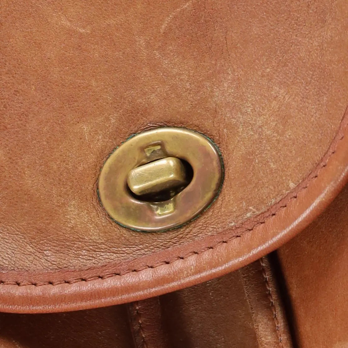 COACH 9960 'Daypack' Brown Leather Turnlock Backpack Bag - Vintage Sole Melbourne